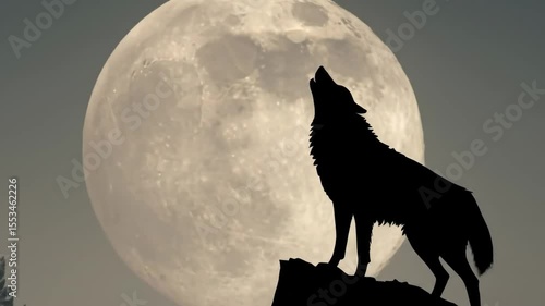 wolf howling at the moon