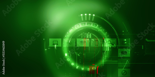 2d illustration Digital Abstract technology background
