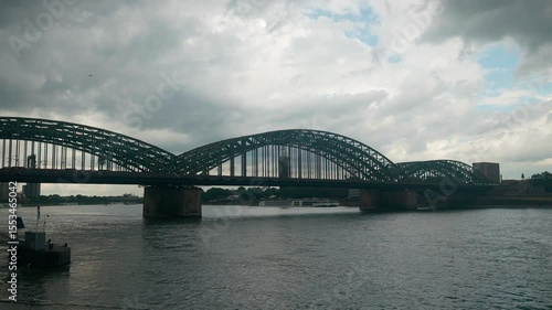Wallpaper Mural Hohenzollern railway bridge view from Rheingarten in Cologne, Germany. Torontodigital.ca