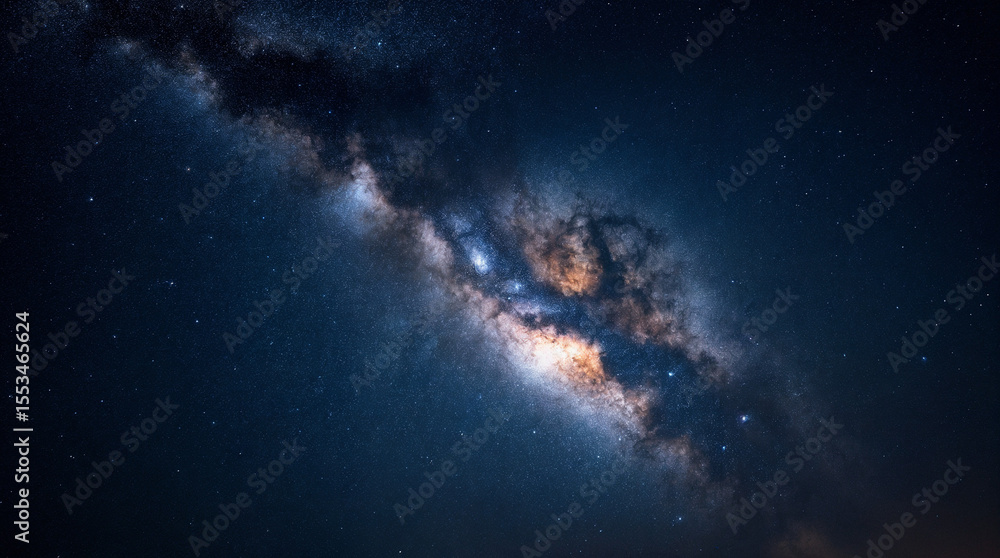 Fototapeta premium Wonderful milky way with million stars at night