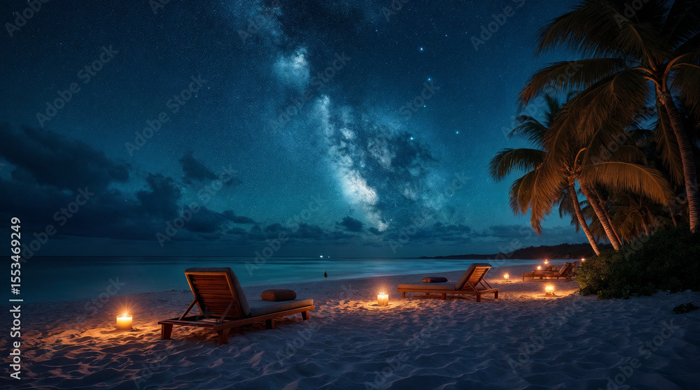 Obraz premium Milky way with million stars at night