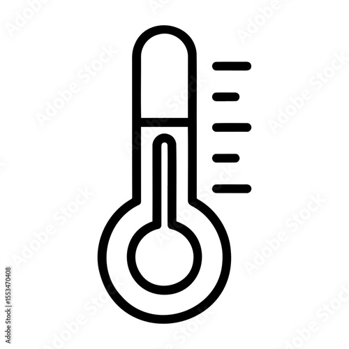 Thermometer icon, health monitoring tool, simple outline design