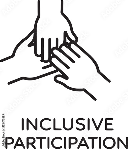 "Inclusive Participation Hands Unity Symbol Design"