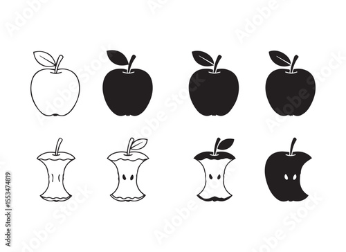 Apple Evolution A Visual Journey from Whole Fruit to Eaten Core Depicting the Cycle of Consumption