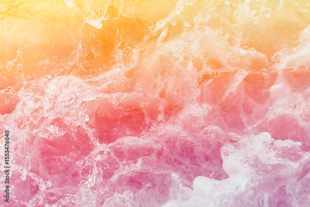 Fototapeta premium Vivid 3D abstract wave of glossy pink and orange liquid with a smooth, flowing texture. Perfect for modern design, cosmetics visuals, digital art, or futuristic concept backgrounds.