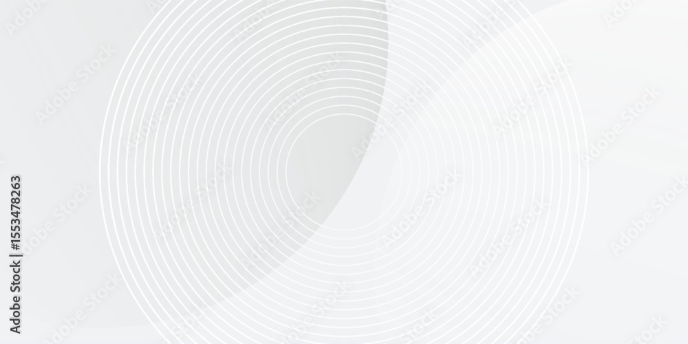 Fototapeta premium White geometric abstract background overlap layer on bright space with lines effect decoration. Modern graphic design element circles style concept for banner, modern vector arts