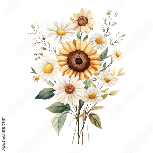 PNG Sunflower flowers daisy art.