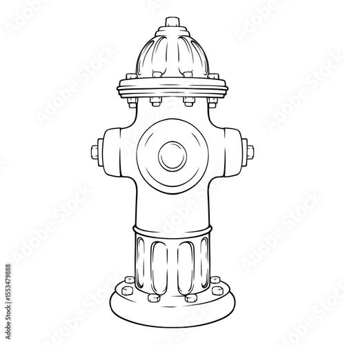 fire hydrant line art drawing illustration