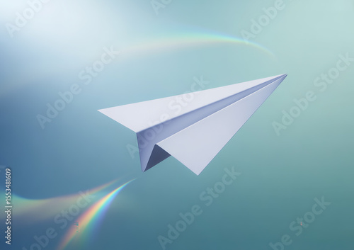 Wallpaper Mural Paper airplane soaring through a dreamy pastel sky generative ai Torontodigital.ca