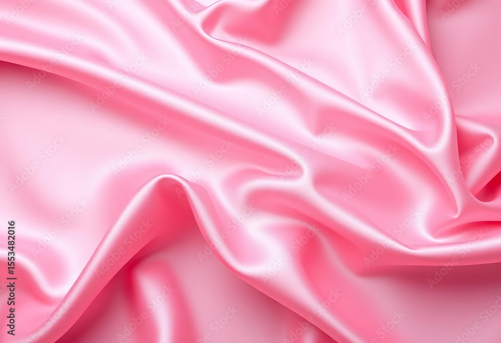 Fototapeta premium Luxurious, flowing pink silk fabric with subtle sheen, photography, luxurious