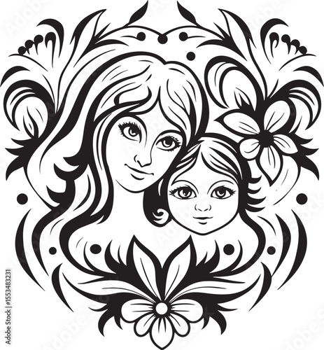 Gentle mom with infant design