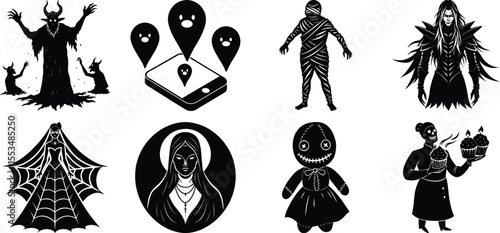 A close up of a black cat with bright green eyes looking intently forward