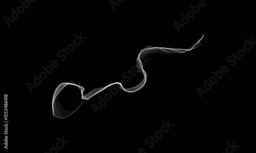 Thin White Random Line on Black – Abstract Graphic Asset

