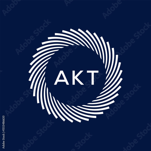 AKT letter logo design with black background in illustrator, vector logo modern alphabet font overlap style. calligraphy designs for logo, Poster, Invitation, etc.