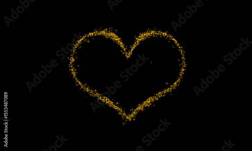 Heart Shaped Glowing Dust Line – Isolated Shine Particles

