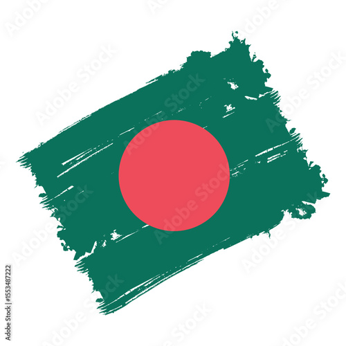 Grunge brush of Bangladesh flag, Flag of Bangladesh.