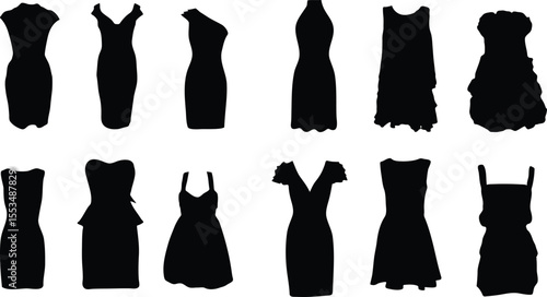 vector illustration of a set dress 