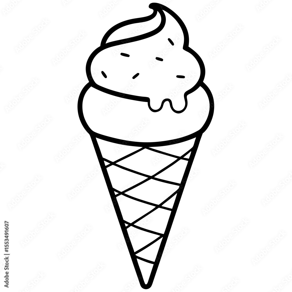 Chill Lines Minimalist Ice Cream Cone Vector Chill Lines Minimalist Ice Cream Cone Vector