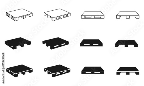 pallet icon set vector illustration isolated on white background.