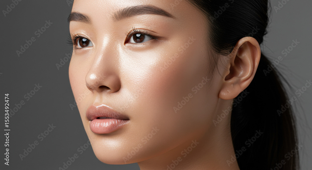 Fototapeta premium Beautiful person portrait with glowing skin