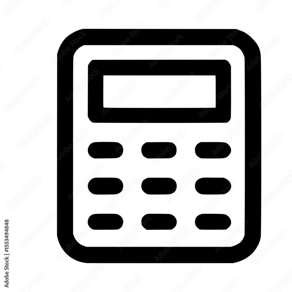 Simple Line Style Calculator Device for Basic Accounting Calculation Icon Simple Line Style Calculator Device for Basic Accounting Calculation Icon