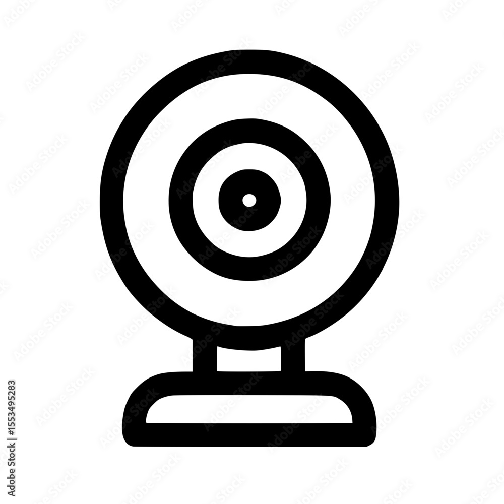 Minimalist Line Style Webcam Circle Shape Surveillance Technology Device Icon Minimalist Line Style Webcam Circle Shape Surveillance Technology Device Icon