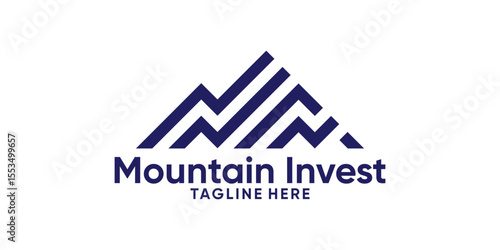 logo design mountain and arrow,design invest modern elegant.