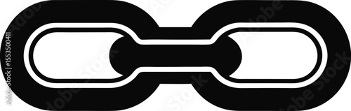 Chain Link For Bio Link Silhouette Vector Illustration
