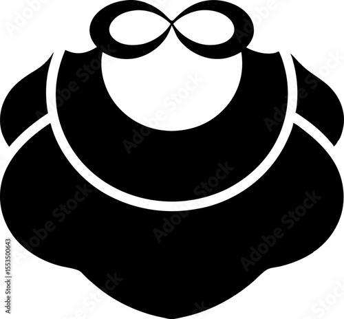 Baby Bib Silhouette Vector Illustration 