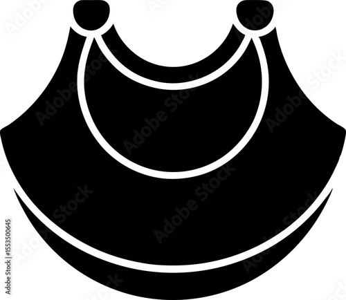 Baby Bib Silhouette Vector Illustration 