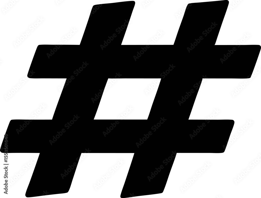 Obraz premium Hashtag Symbol Silhouette Vector Illustration 