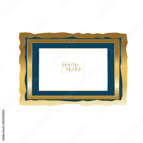 Realistic golden picture frames collection. Modern poster mockup for artwork, photography, or advertising. Perfect for art galleries, interior decor, and branding. Vector illustration
