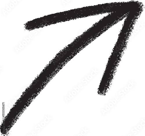 黒い手描きの斜め右上向き矢印アイコン　Adobe Illustrator Artwork