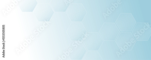 Futuristic molecule structure abstract blue color hexagonal network background design for technology and medical science.	