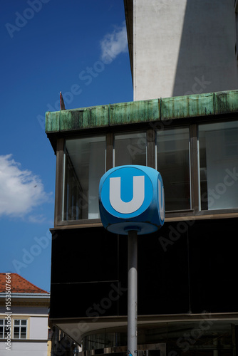 Photography Iconic Vienna U-Bahn signs captured in various city angles