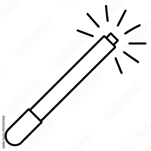 Glow Stick Minimalist Line Art Vector