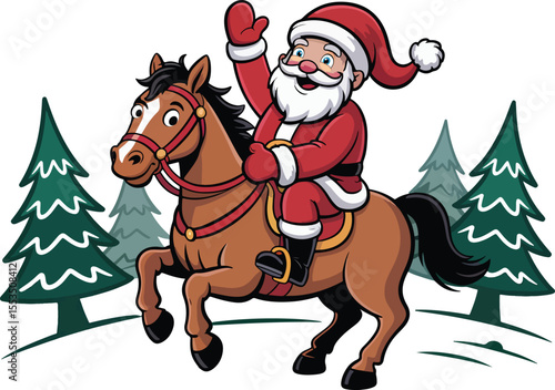 Santa Claus Riding Horse