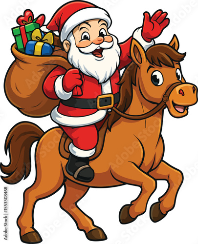 Santa Claus Riding Horse