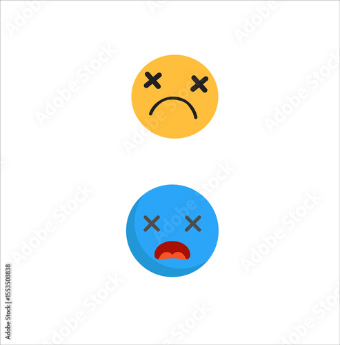 3d heartbroken and sad  face vector