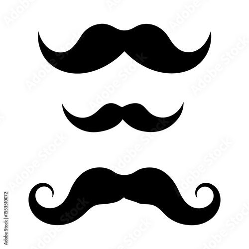 mustache collection set vector different mustache silhouette
