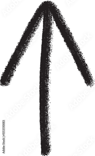 黒い手描きの上向き矢印アイコン　Adobe Illustrator Artwork