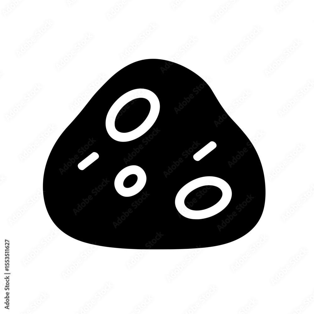 Fototapeta premium Space Rock Icon Representing Asteroid or Celestial Body – Solid