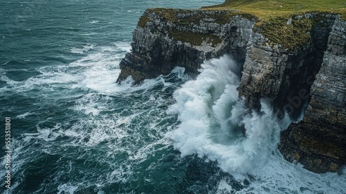 Powerful Waves Crashing on Cliffs, Drone

Dramatic drone shot of powerful waves crashing against rugged coastal cliffs, creating a spectacular spray.