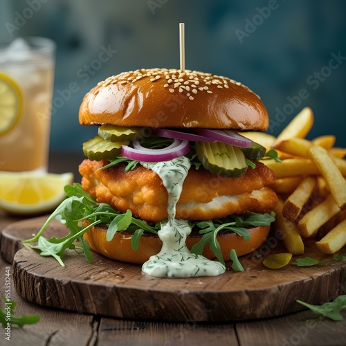 burger and fries
