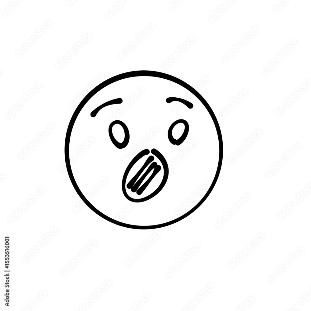 Fototapeta premium Hand drawn outline face 