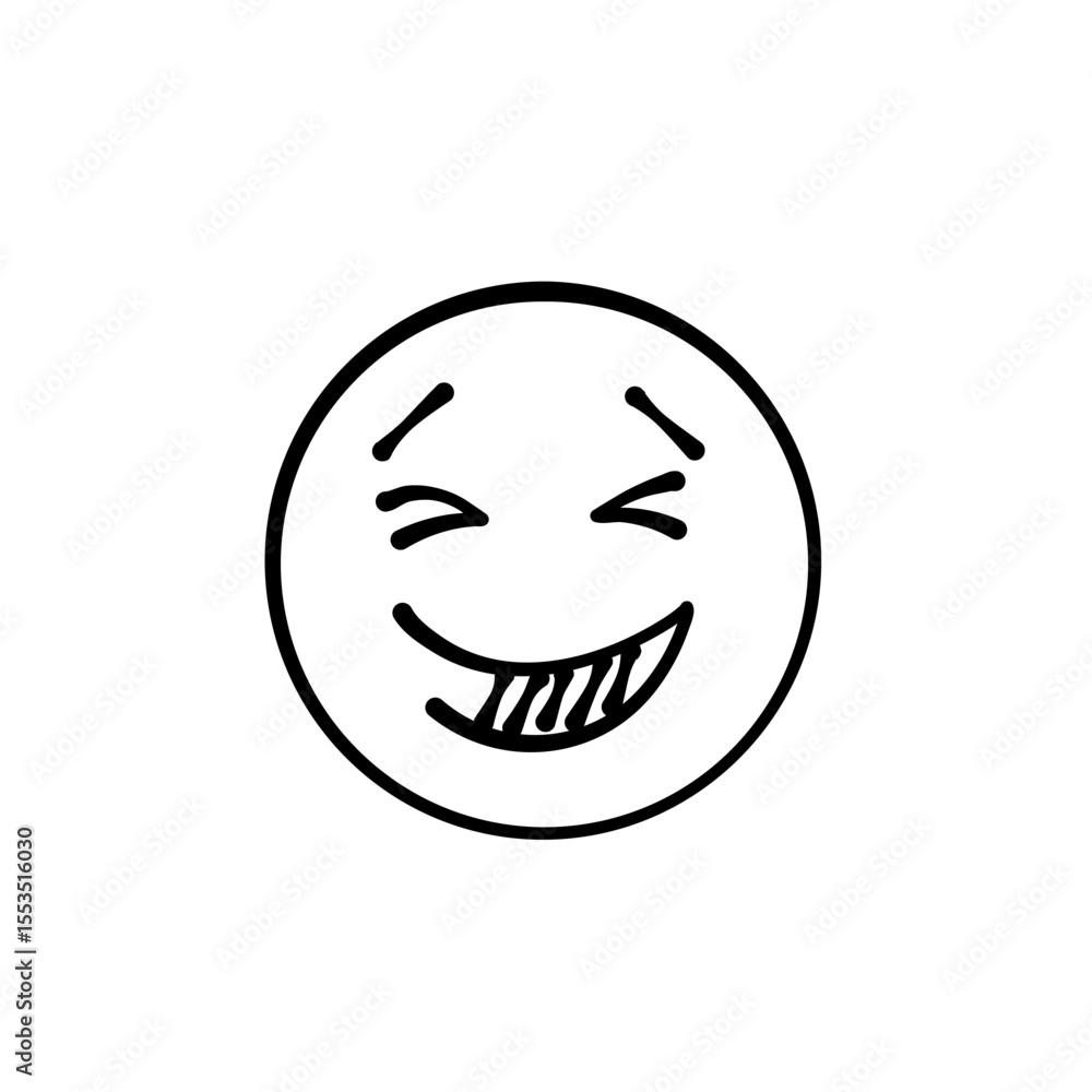 Fototapeta premium Hand drawn outline face 