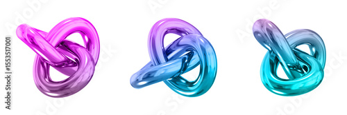 3D Chrome Metallic Abstract Shape Objects, 3d rendering steel gradient shape design element, futuristic, shiny design