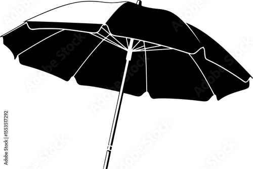 Minimal Beach Umbrella Silhouette Vector – Simple Summer Shade

