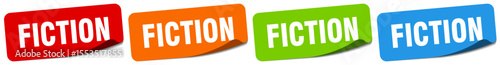 fiction sticker. fiction sticker set on white background