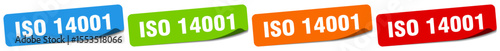 iso 14001 sticker. iso 14001 sticker set on white background